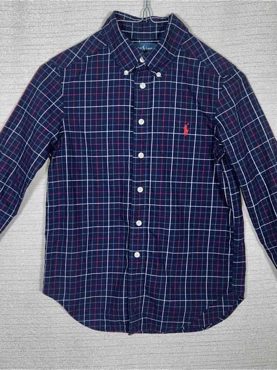 Ralph Lauren Other - Ralph Lauren Boy’s Size 8 Navy Blue Plaid Button-Down Shirt